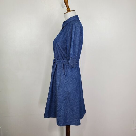 Wonder Nation Girl's Belted Jean Chambray Button Front Dress Size XL (14-16) - Picture 6 of 14